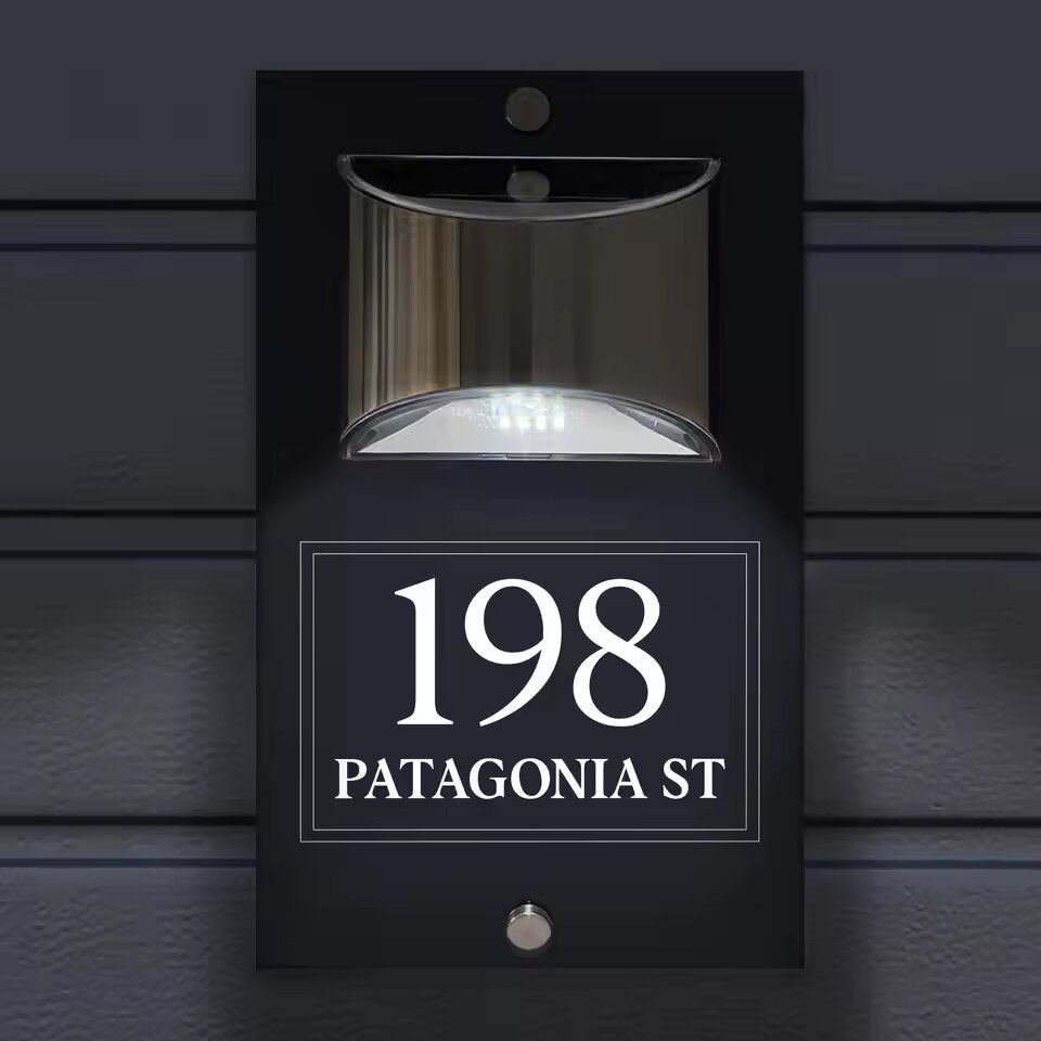 Personalized Solar Modern Door Plaque 2in1 (Engraved)